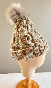 Neutral Multi Pom Hat