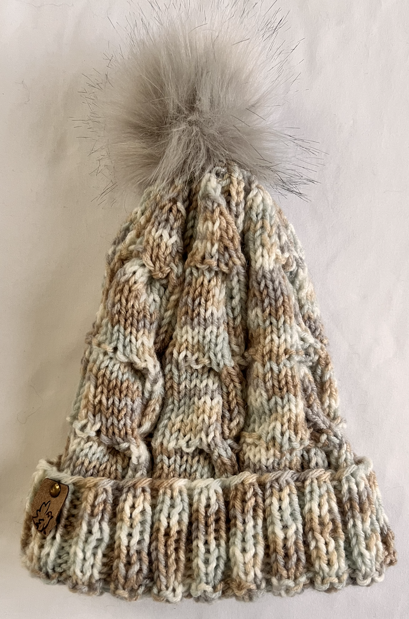 Neutral Multi Pom Hat