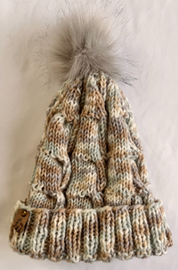 Neutral Multi Pom Hat